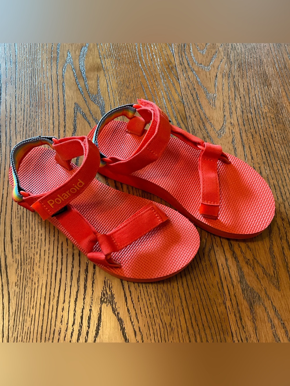 Teva X Polaroid Bright Orange / Rainbow Sport Sandals. Size 7 - Picture 2 of 10
